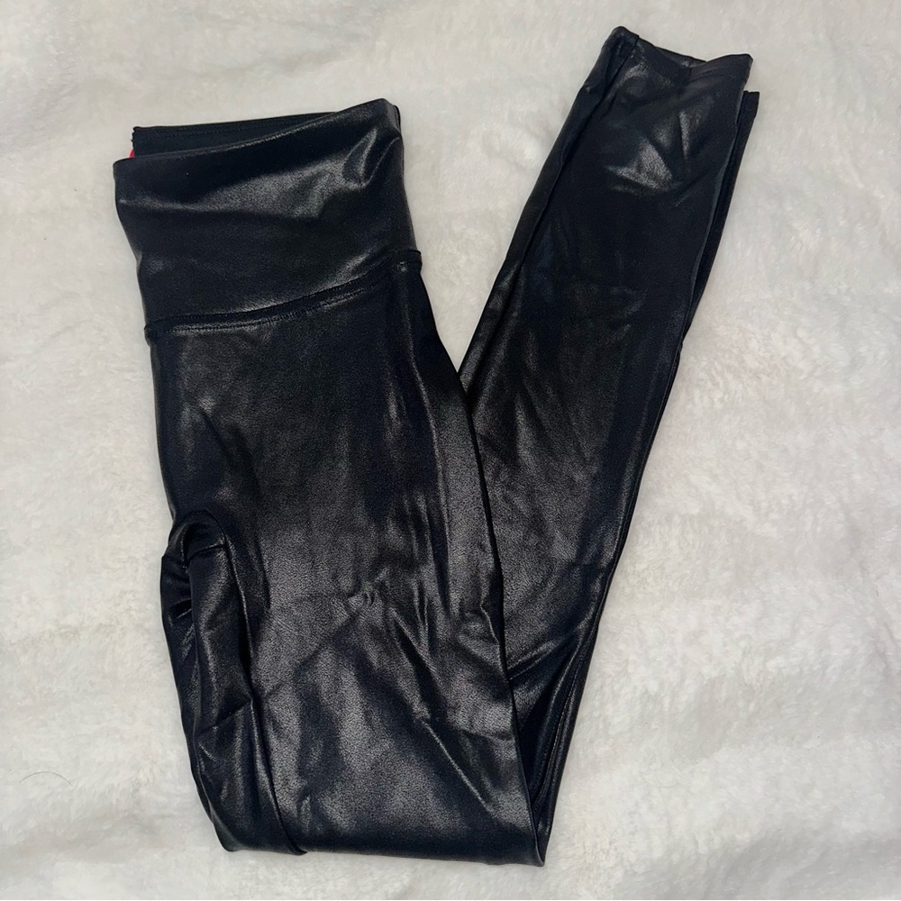 SPANX Faux Leather Leggings, only worn once!!